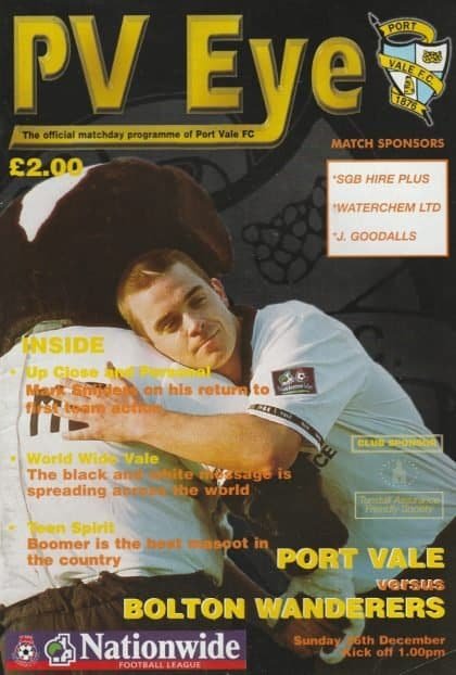 Port Vale v Bolton Wanderers  26-Dec-1999