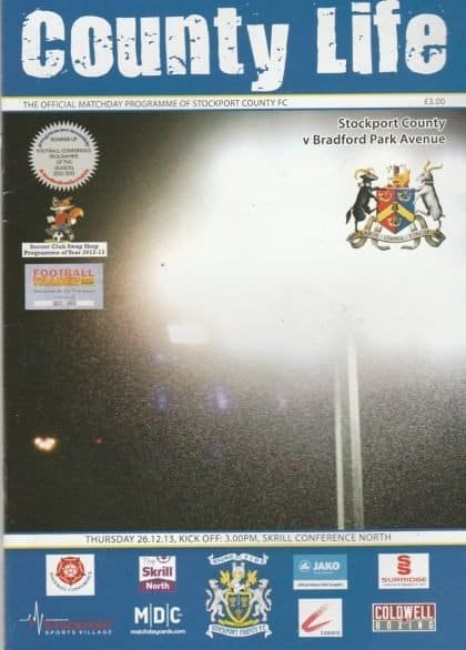 Stockport County v Bradford Park Avenue 26-Dec-2013