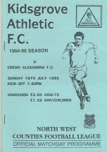 Kidsgrove Athletic v Crewe Alexandra  16-Jul-1995