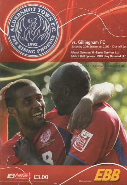Aldershot Town v Gillingham  20-Sep-2008