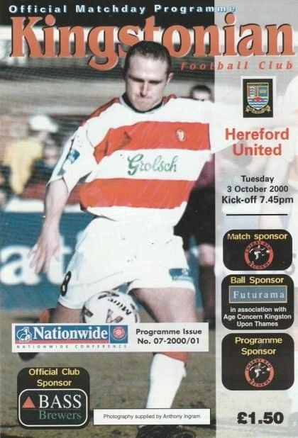 Kingstonian v Hereford United   03-Oct-2000