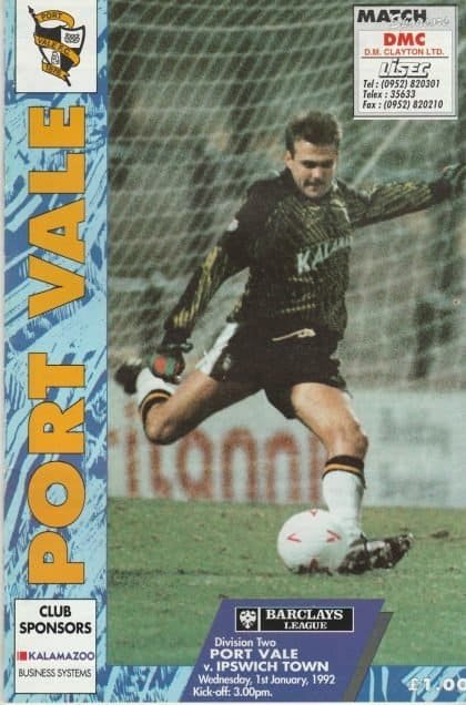 Port Vale v Ipswich Town 01-Jan-1992