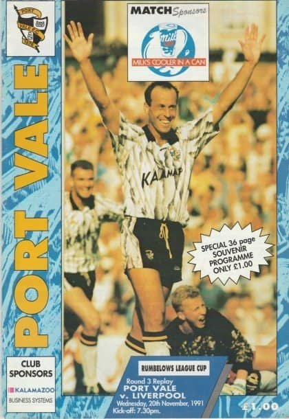 Port Vale v Liverpool  20-Nov-1991