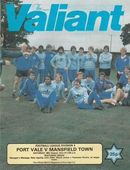 Port Vale v Mansfield Town 30-Aug-1980