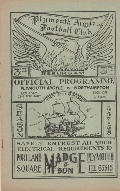 Plymouth Argyle v Northampton Town 22-Feb-1958