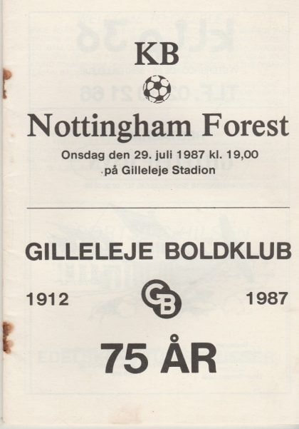 Gilleleje v Nottingham Forest   29-Jul-1987