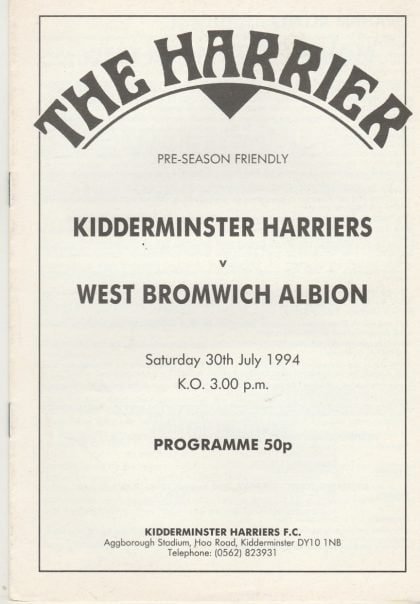 Kidderminster Harriers v West Bromwich Albion  30-Jul-1994