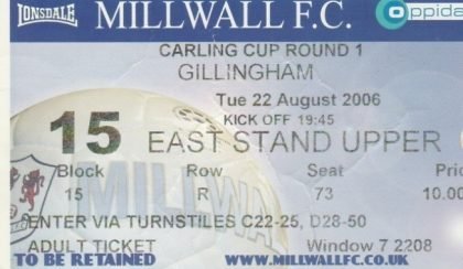 Millwall v Gillingham 22-Aug-2006