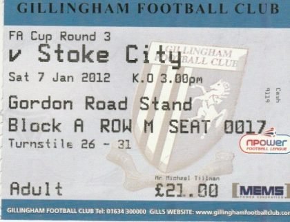 Gillingham v Stoke City 07-Jan-2012