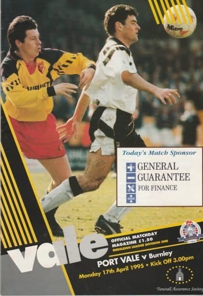 Port Vale v Burnley 17-Apr-1995