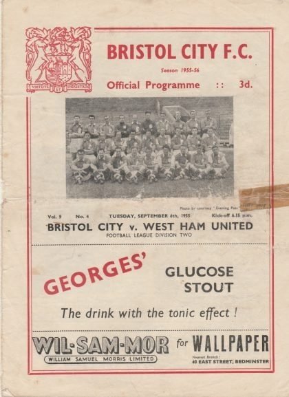 Bristol City v West Ham United  06-Sep-1955