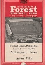 Nottingham Forest v Aston Villa 10-Dec-1960