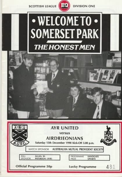 Ayr United v Airdrieonians 15-Dec-1990