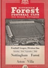 Nottingham Forest v Aston Villa 22-Sep-1962