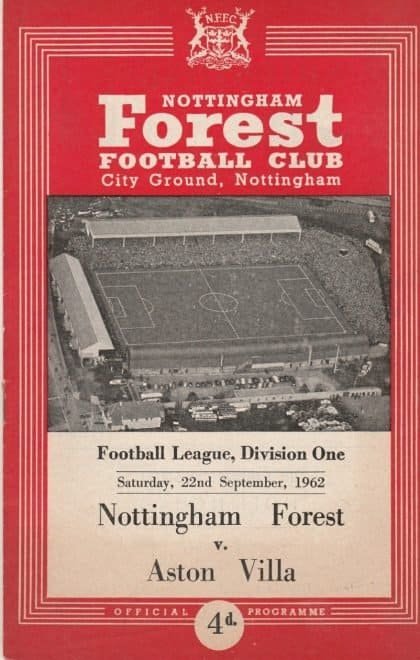 Nottingham Forest v Aston Villa 22-Sep-1962