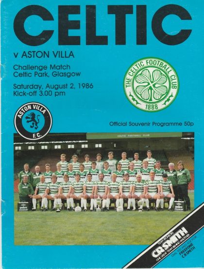 Glasgow Celtic v Aston Villa 02-Aug-1986