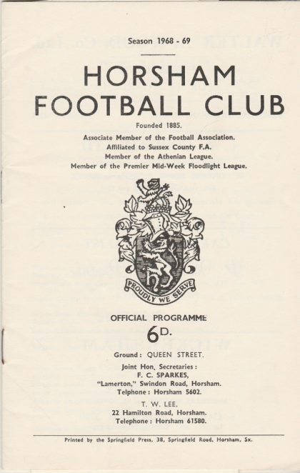 Horsham v Aveley 11-Jan-1969