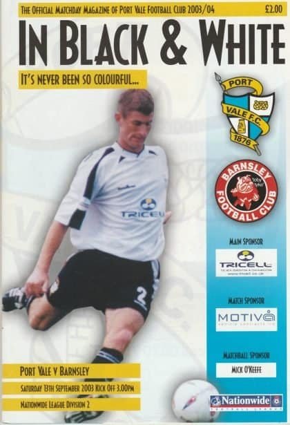 Port Vale v Barnsley  13-Sep-2003