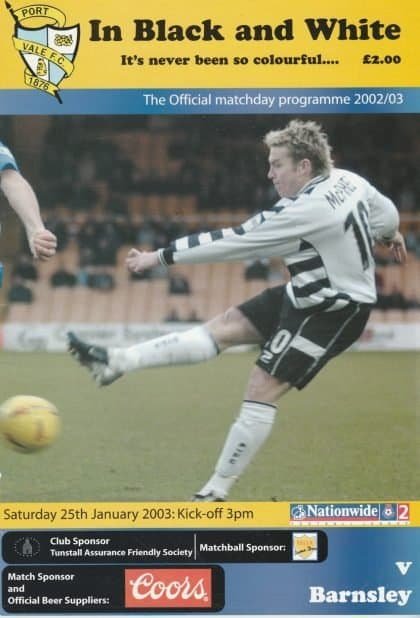 Port Vale v Barnsley  25-Jan-2003