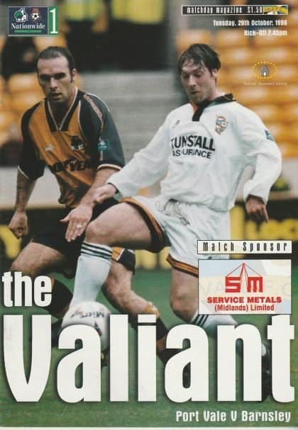 Port Vale v Barnsley  29-Oct-1996