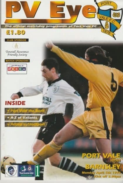 Port Vale v Barnsley  05-Apr-1999
