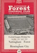 Nottingham Forest v Birmingham City 13-Apr-1963