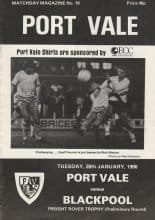Port Vale v Blackpool 28-Jan-1986