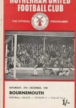 Rotherham United v Bournemouth & Boscombe Athletic 27-Dec-1969