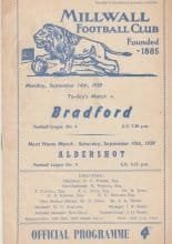 Millwall v Bradford Park Avenue 14-Sep-1959