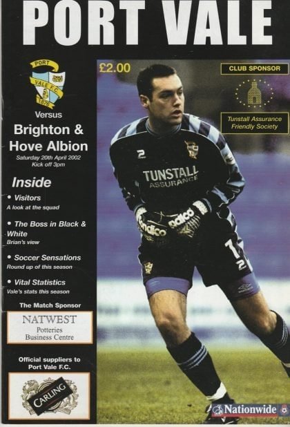 Port Vale v Brighton & Hove Albion 20-Apr-2002
