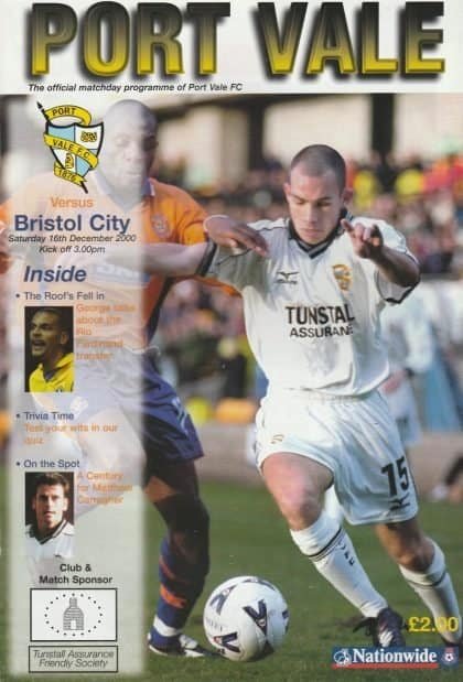 Port Vale v Bristol City   16-Dec-2000
