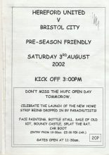 Hereford United v Bristol City  03-Aug-2002