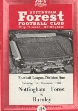 Nottingham Forest v Burnley 01-Dec-1962