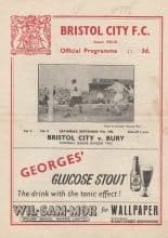 Bristol City v Bury  17-Sep-1955