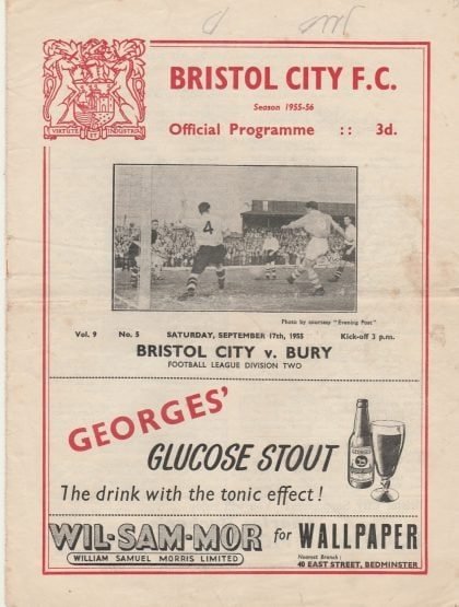 Bristol City v Bury  17-Sep-1955