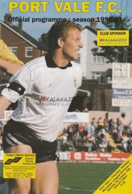 Port Vale v Charlton Athletic  06-Oct-1990