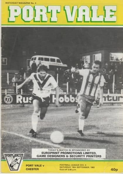 Port Vale v Chester  18-Sep-1982