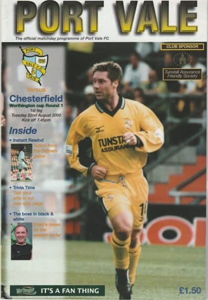 Port Vale v Chesterfield 22-Aug-2000