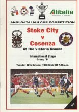 Stoke City v Cosenza  12-Oct-1993