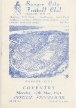 Bangor City v Coventry City 17-May-1971