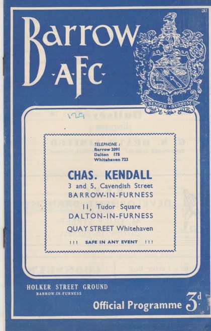 Barrow v Coventry City 04-Oct-1958