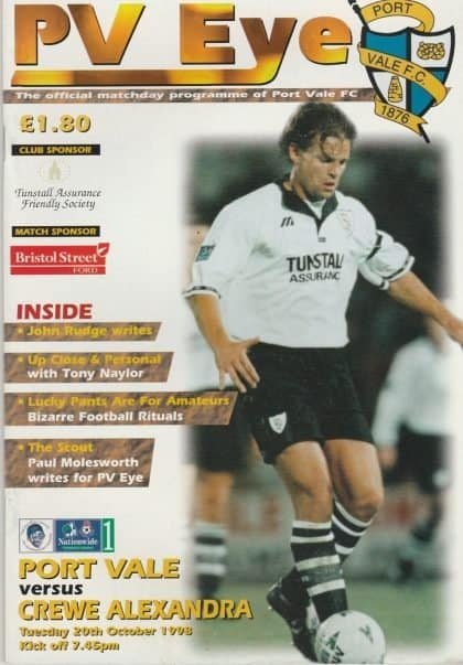 Port Vale v Crewe Alexandra 20-Oct-1998