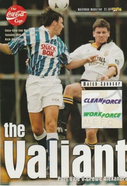 Port Vale v Crewe Alexandra 20-Aug-1996