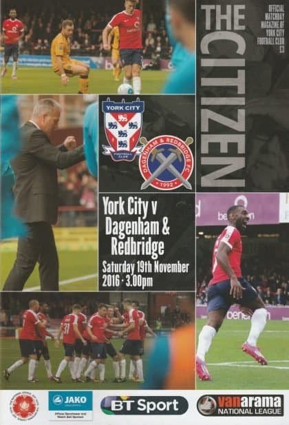 York City v Dagenham & Redbridge 19-Nov-2016