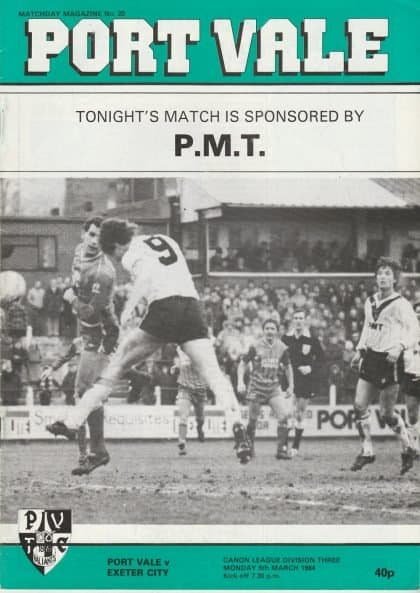 Port Vale v Exeter City  05-Mar-1984