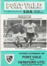 Port Vale v Hereford United 02-Feb-1985