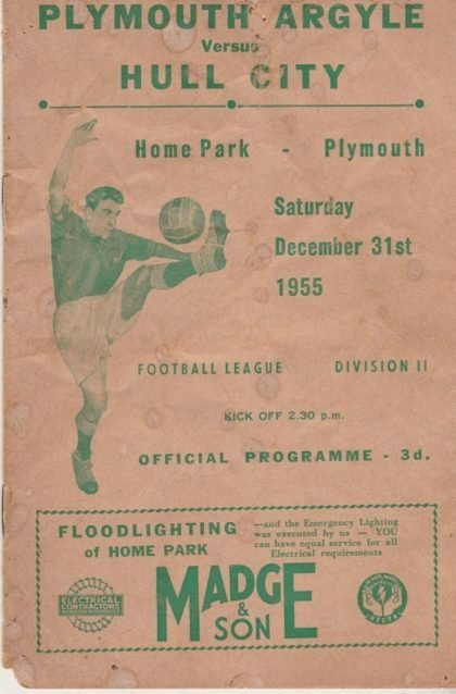 Plymouth Argyle v Hull City  31-Dec-1955