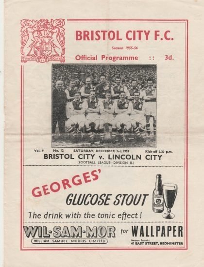 Bristol City v Lincoln City  03-Dec-1955