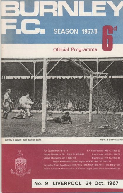 Burnley v Liverpool 24-Oct-1967