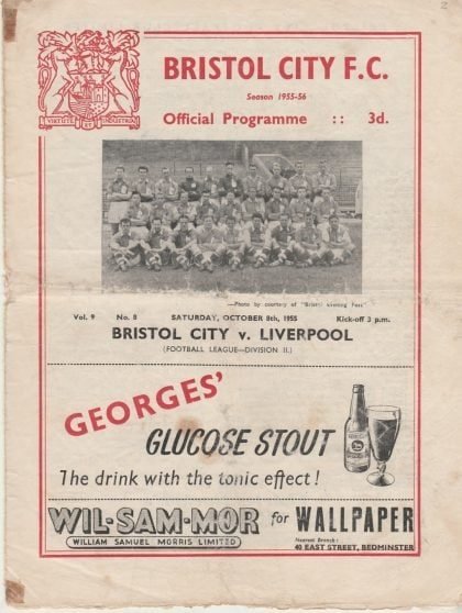Bristol City v Liverpool  08-Oct-1955